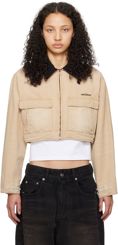 Яке We11done We11done Distressed Cropped Jacket Бежово | WD-DJ0-24-309-W-BG, 0