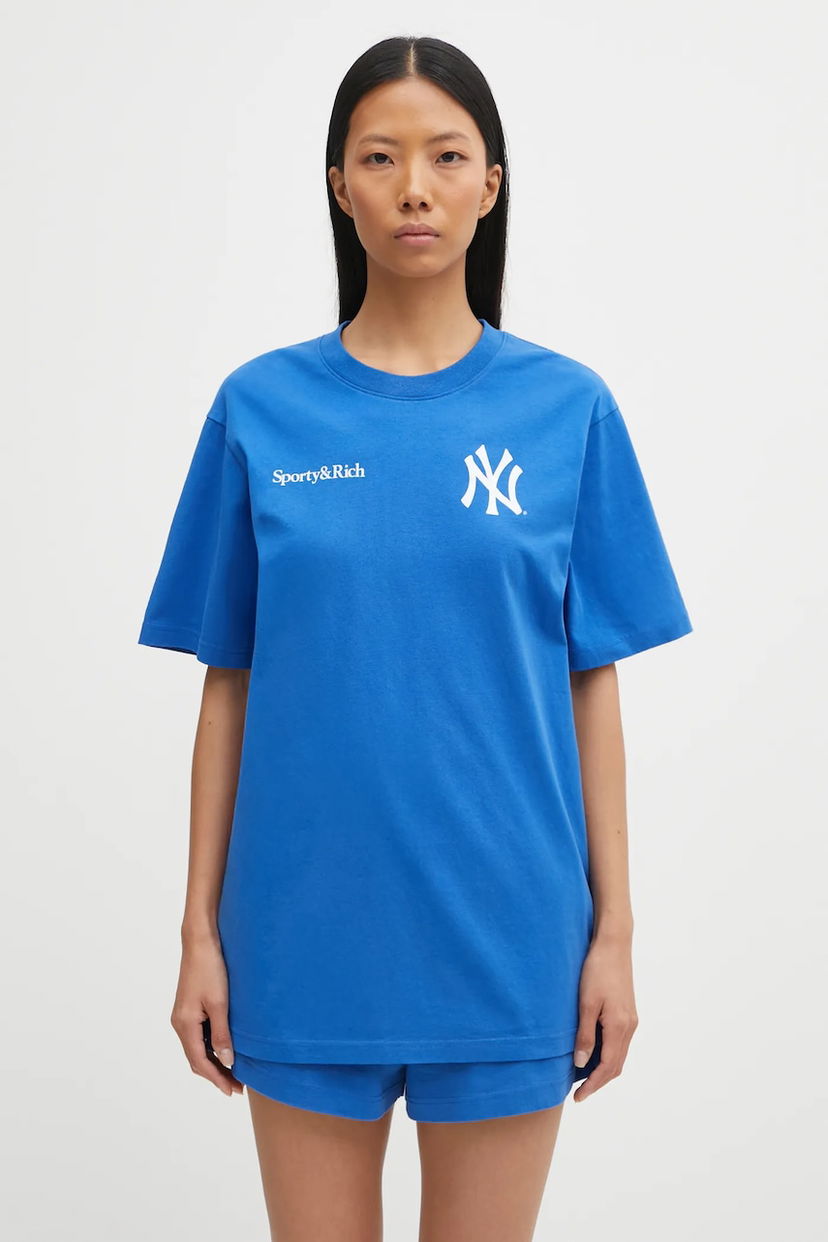 Тениска Sporty & Rich Sporty & Rich Champions New York Yankees T-Shirt Синьо | TO043623633BL120