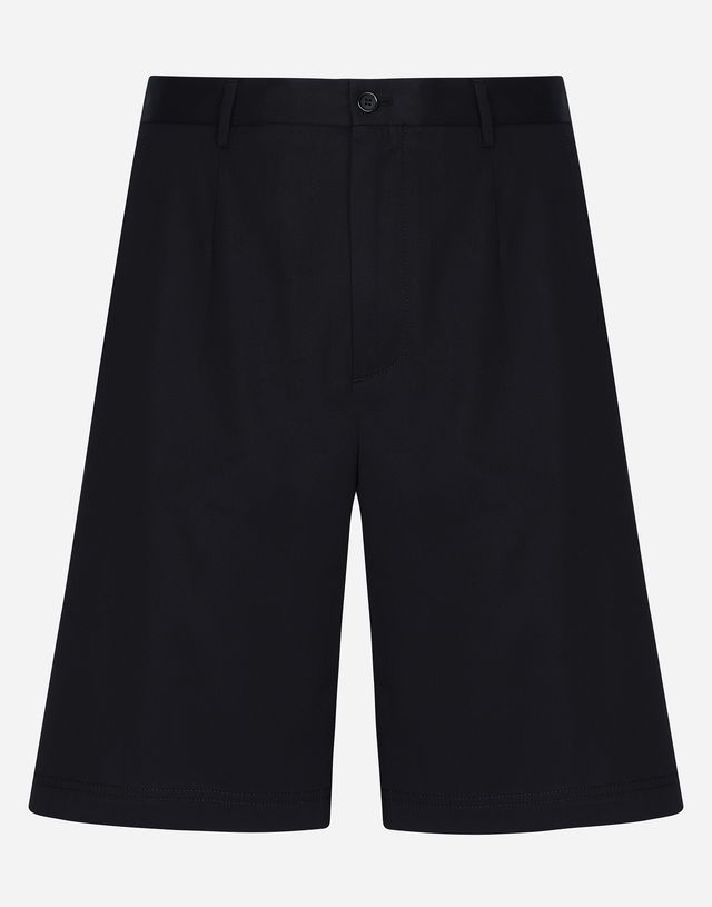Dolce & Gabbana Stretch Cotton Shorts With Branded Tag
