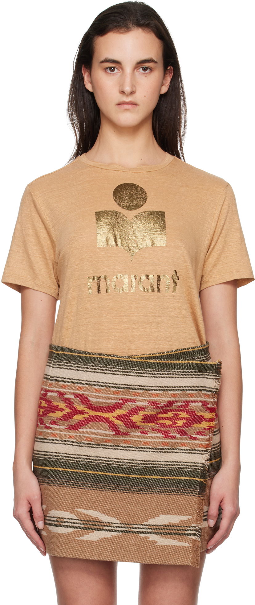 Тениска Isabel Marant Étoile Isabel Marant Etoile Zewel T-Shirt Бежово | TS0001FB-A1N10E