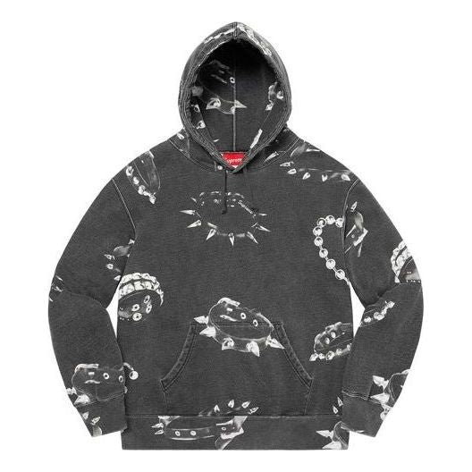Суитчър Supreme Studded Collars Print Hoodie Черно | SUP-FW20-279