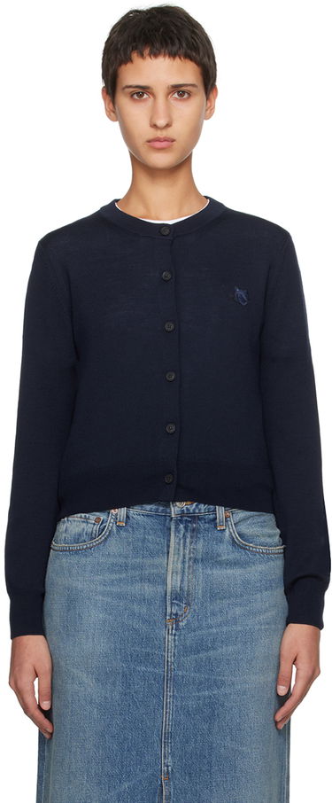 Пуловер MAISON KITSUNÉ Bold Fox Head Patch Cardigan Тъмно синьо | MW00508KT1036, 0