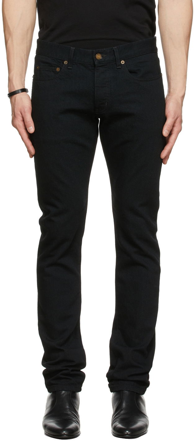 Дънки Saint Laurent Slim Worn Jeans Черно | 597052YF899, 0