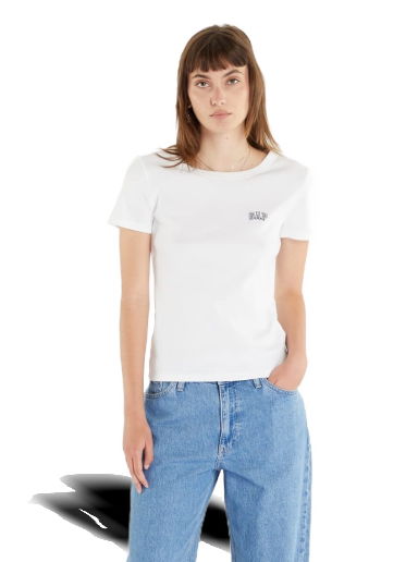 Тениска GAP V-SS Rib Tee V2 Global Бяло | 635864-01