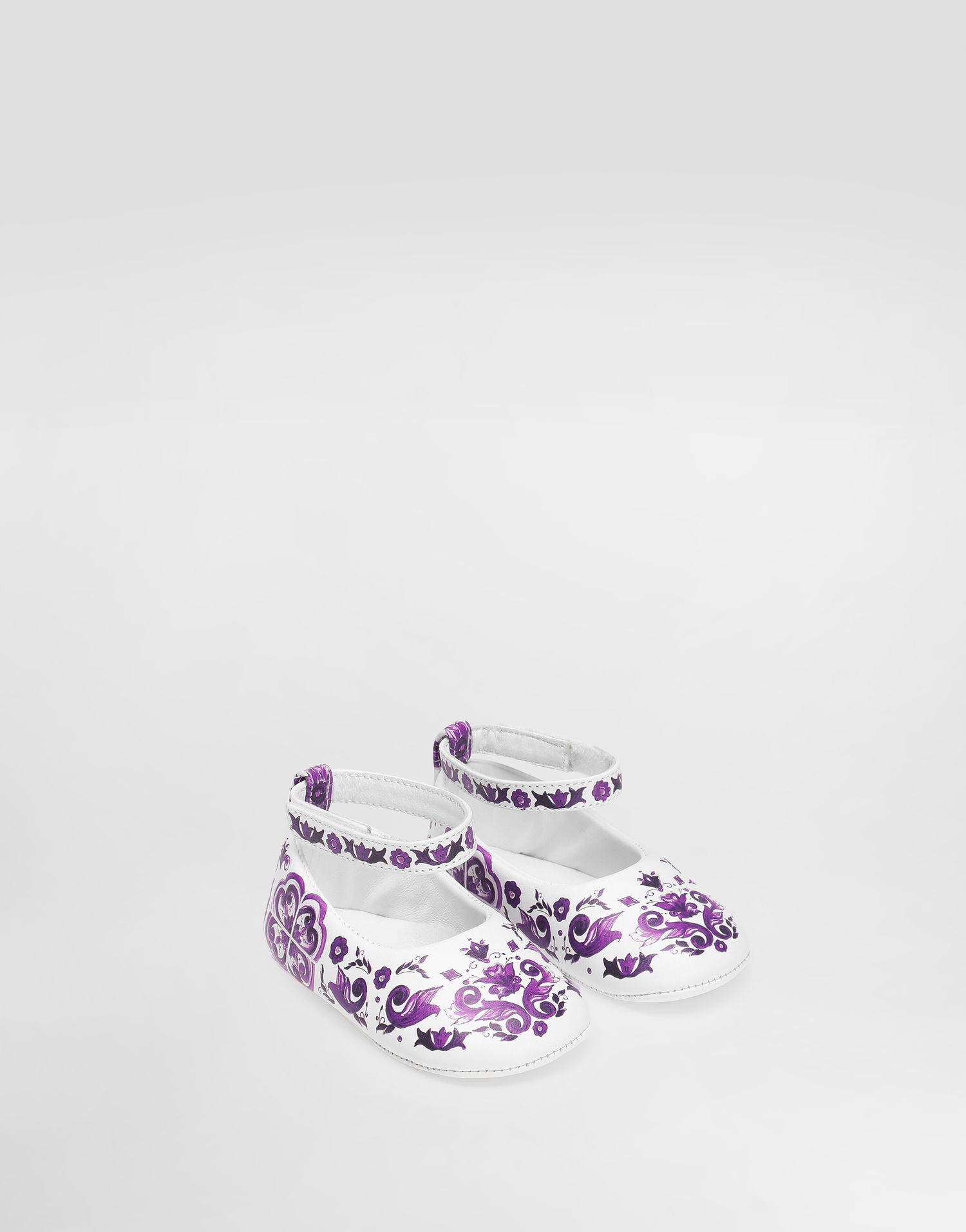 Кецове и обувки Dolce & Gabbana Dolce & Gabbana Majolica-print Nappa Leather Ballet Flats Бяло | DK0065AC513I03TN, 1