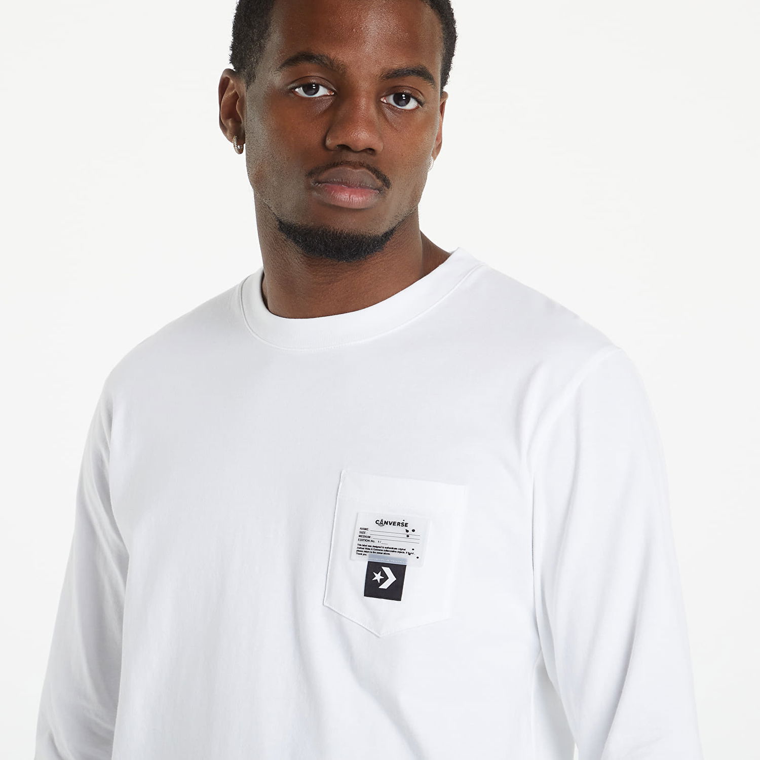 Тениска Converse Long Sleeve Pocket Tee Бяло | 10023693-A01, 1