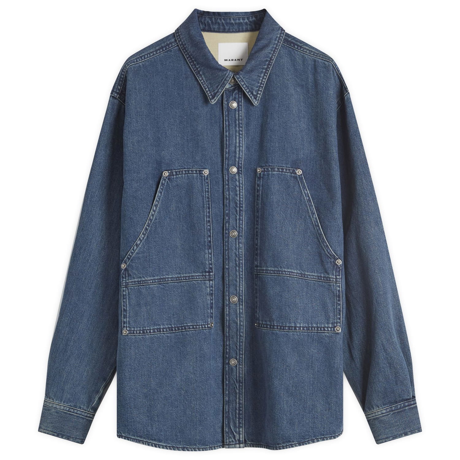 Риза ISABEL MARANT Owenn Denim Overshirt Синьо | 25PCH0208HA-C1H06H-30FB, 0