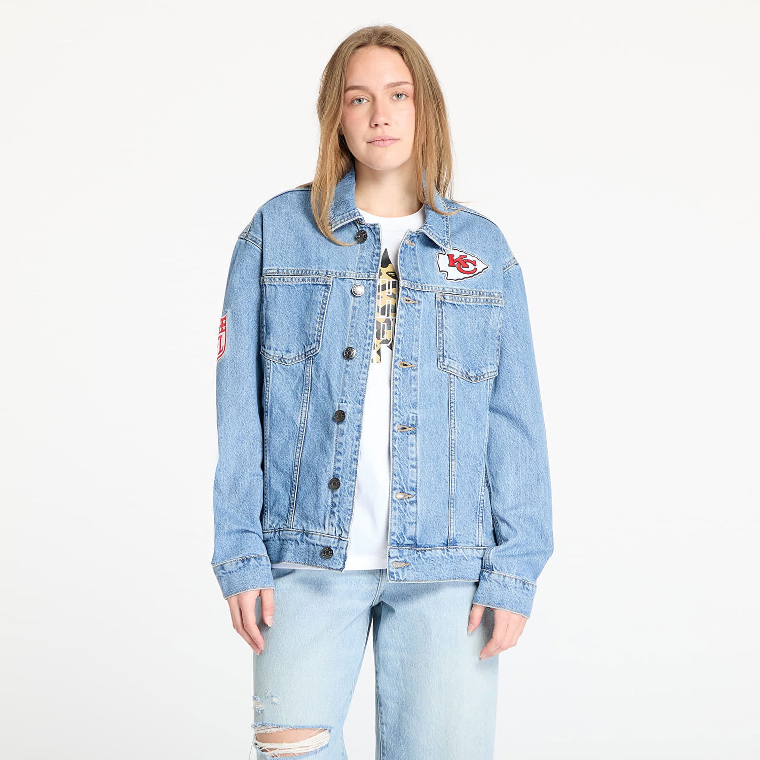 Яке New Era New Era Kansas City Chiefs Denim Jacket Синьо | 60667895, 0