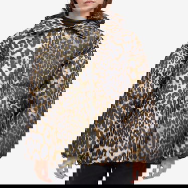 Пухо яке GANNI GANNI Leopard Print Hooded Puffer Jacket Кафяво | W0115-859, 2