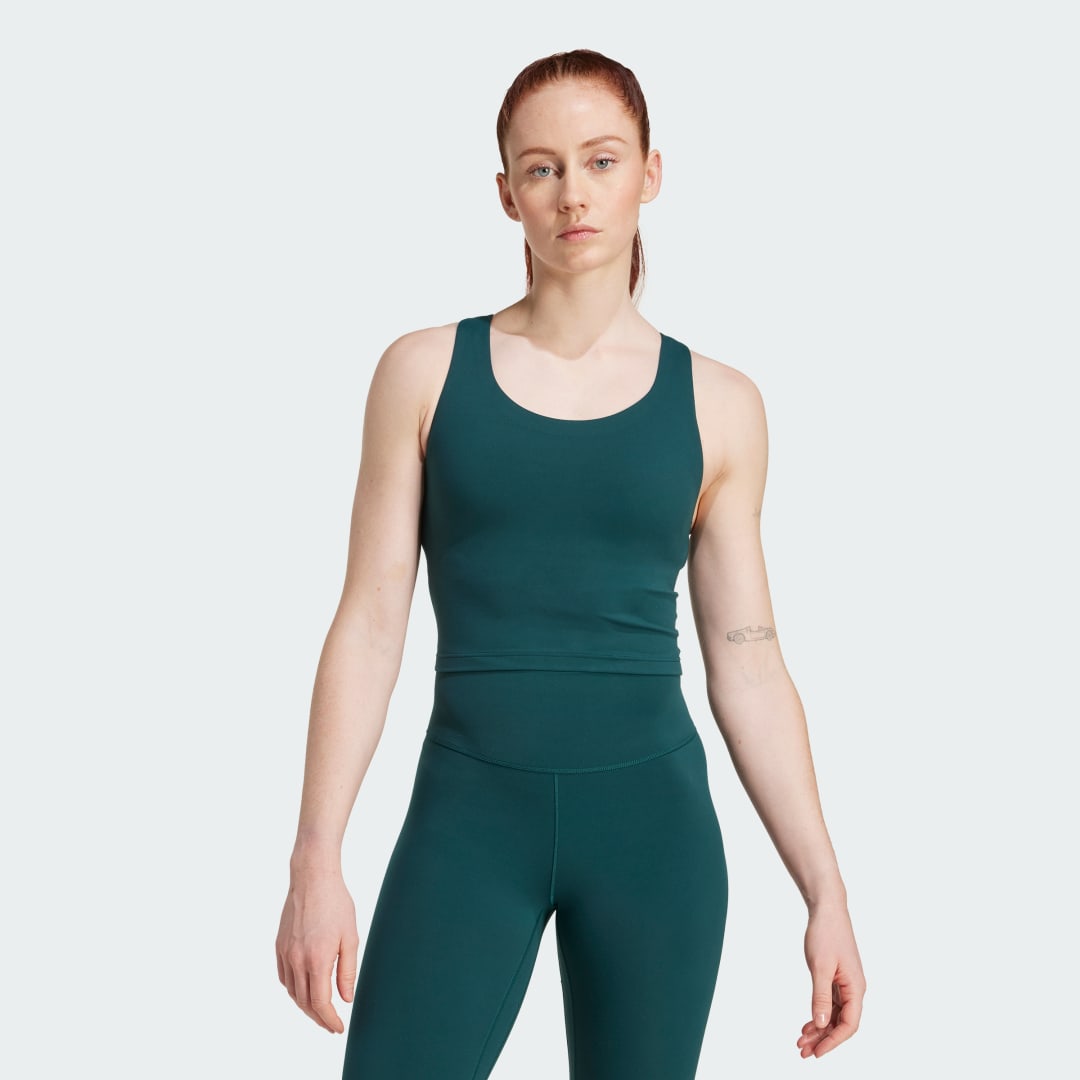 Потник adidas Performance All Me Medium Support Tank Top Зелено | JL5525, 0