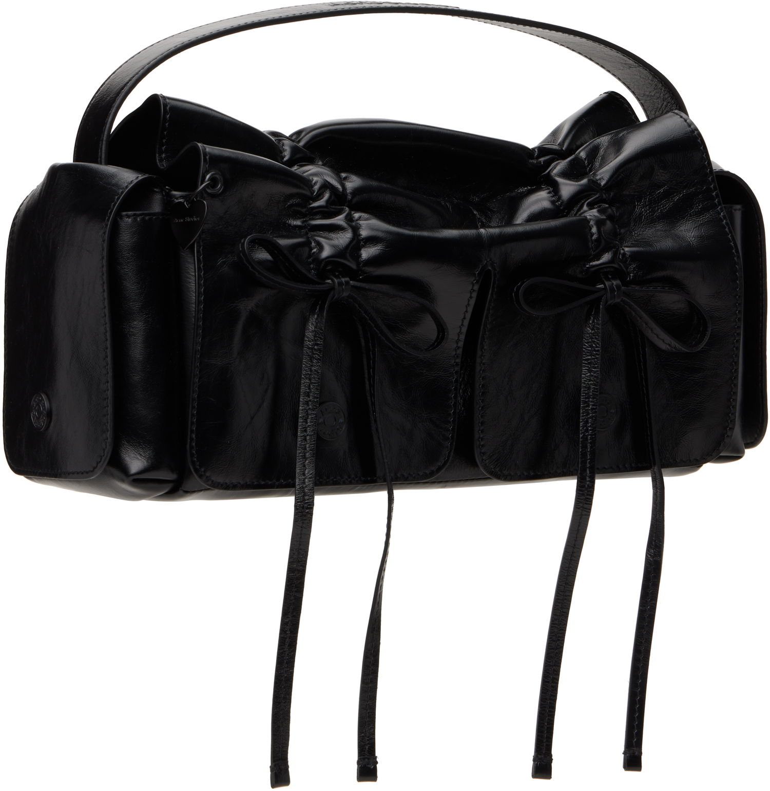 Дамска чанта Acne Studios Acne Studios Multipocket Leather Shoulder Bag Черно | A10432-, 1