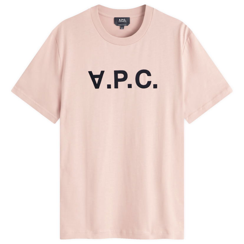 Тениска A.P.C. Logo T-Shirt Rose/Dark Navy Розово | COHBM-M26384-TFI