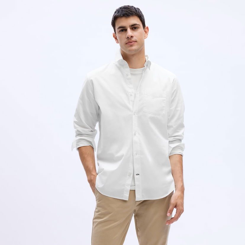 Риза GAP Standard Stretch Poplin Shirt Optic White Бяло | 750552-09