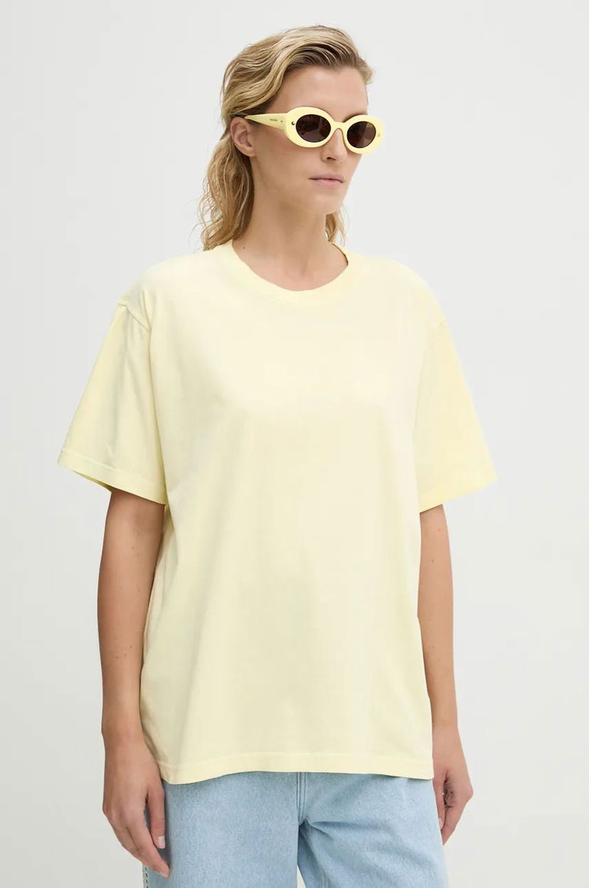 Тениска Nanushka Yellow Cotton T-Shirt Жълто | NU24PFSH03511