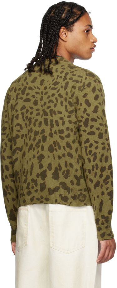 Пуловер We11done We11done Leopard Print Cardigan Зелено | WD-KC3-23-622-U-KK, 2
