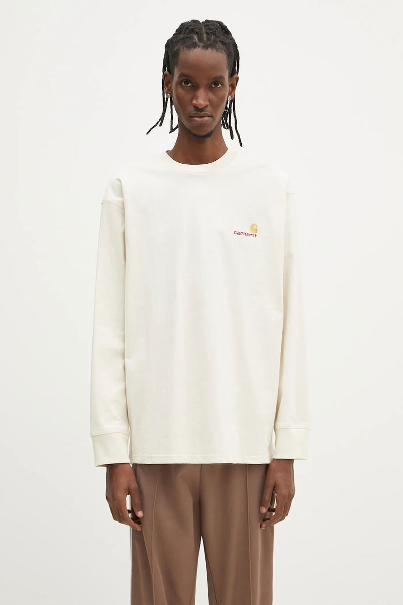 Тениска Carhartt WIP Carhartt WIP Long Sleeve T-Shirt with Logo Бежово | I029955.NATURAL