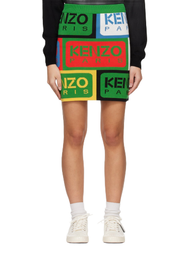 Пола KENZO Paris Label Mini Skirt Зелено | FD52JU3673CD