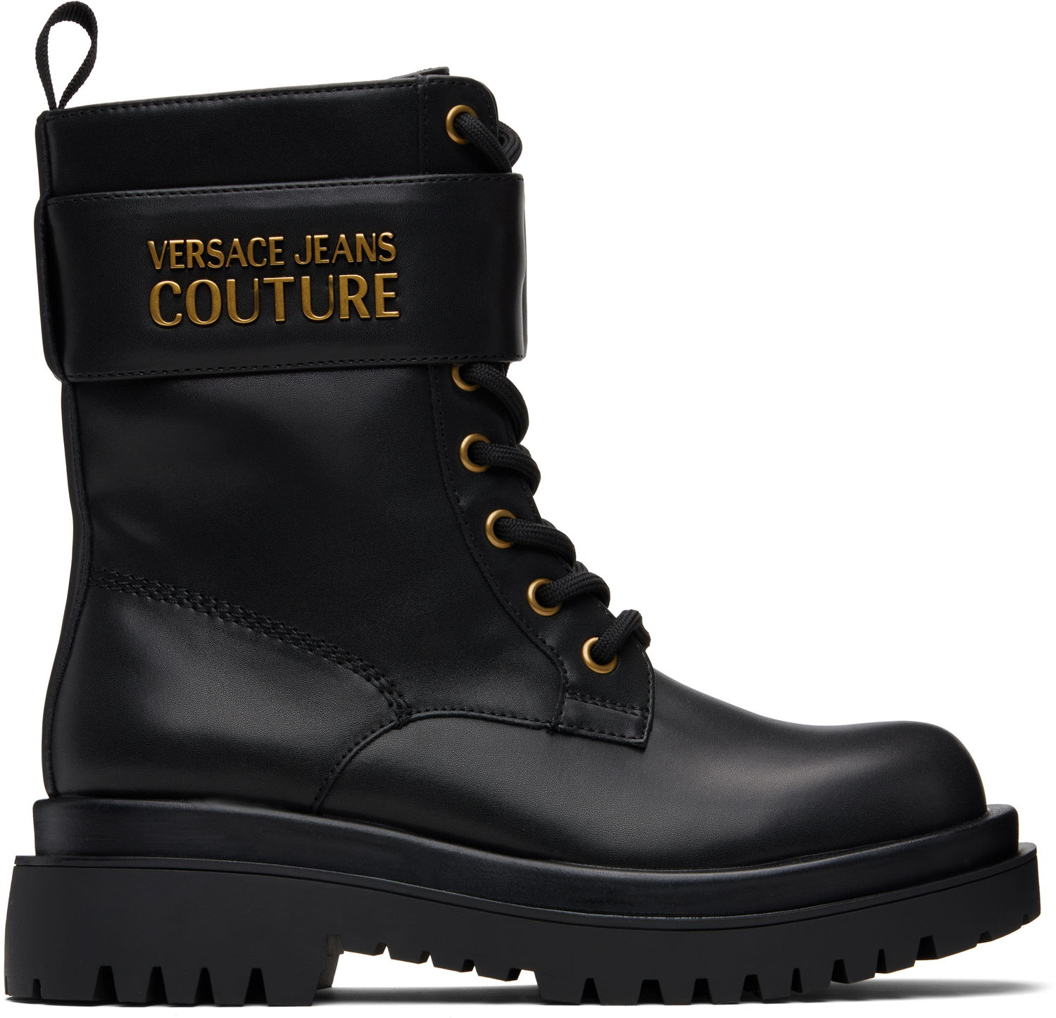 Кецове и обувки Versace Versace Jeans Couture Logo Hardware Boots Черно | E79VA3S64_E71570, 0