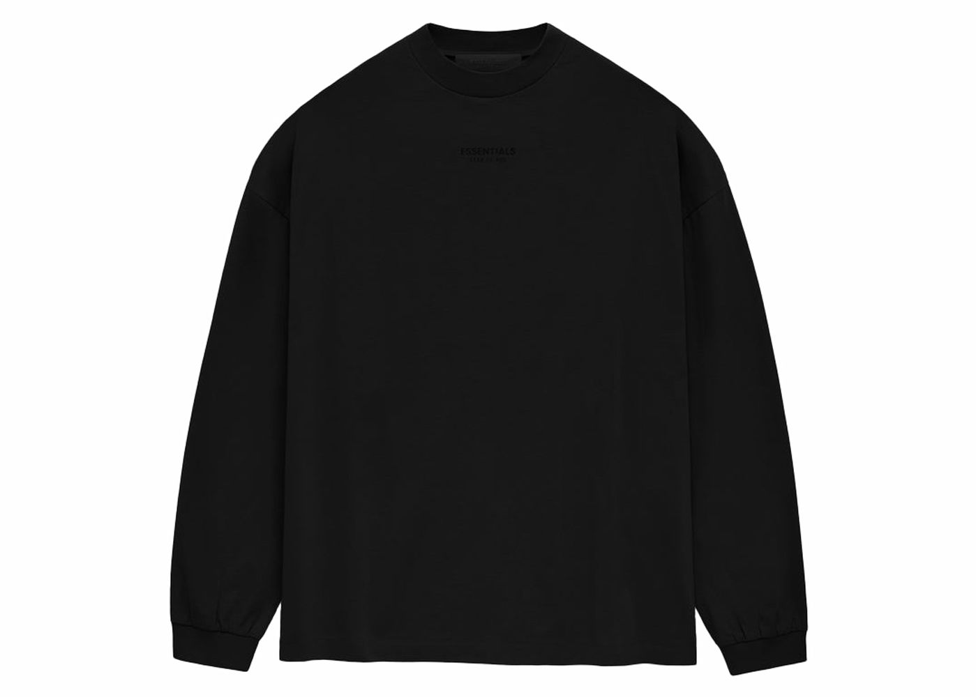 Тениска Fear of God Essentials L/S T-shirt Jet Black Черно | 125BT232010F, 0