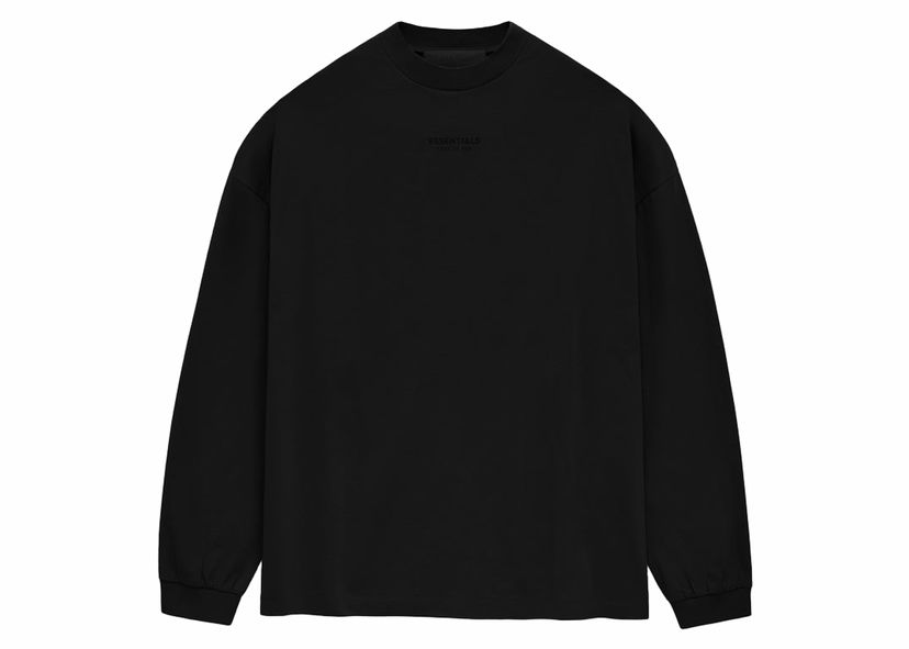 Тениска Fear of God Essentials L/S T-shirt Jet Black Черно | 125BT232010F