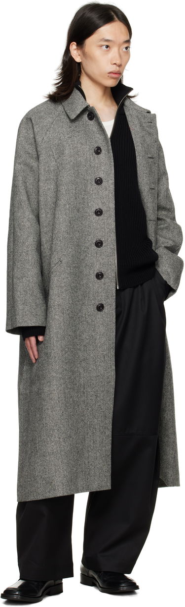 Палта sage NATION SAGE NATION Takeshi Herringbone Coat Сиво | S028 TAKESHI COAT WOOL BLACK A, 3