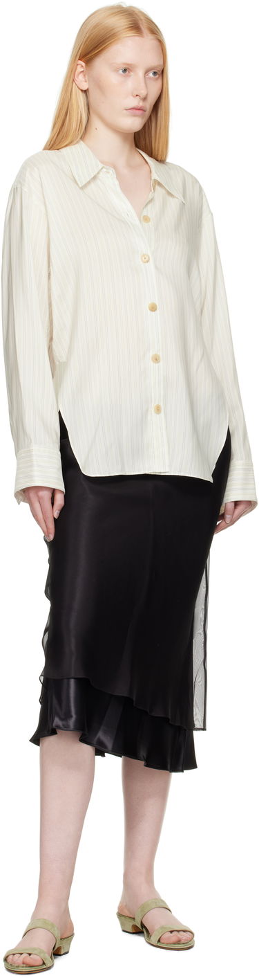Риза Khaite Khaite Herschel Striped Button-Down Shirt Бяло | 23793003, 3