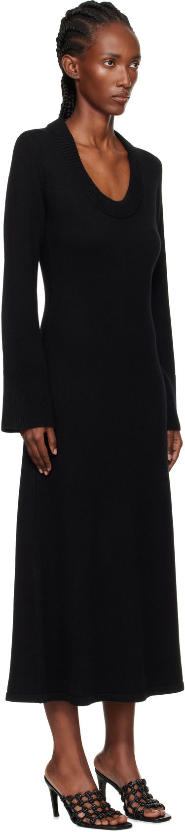 Pокля Loulou de Saison Loulou de Saison Ari Knit Maxi Dress Бяло | ARI, 4