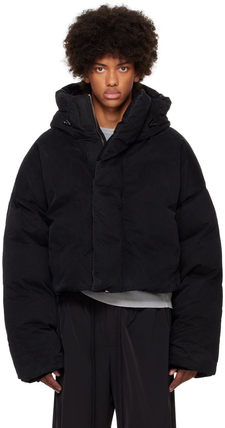 Пухо яке Entire Studios Puffer Down Jacket With Hood Черно | ES2396IR