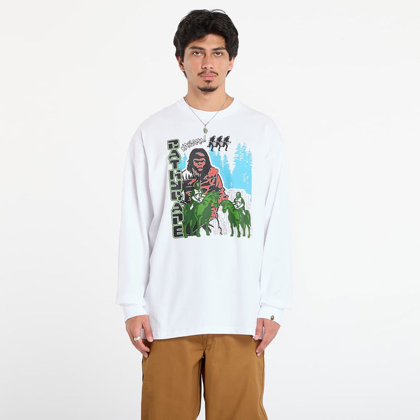 Тениска BAPE A BATHING APE Bape Graphic Relaxed Fit Long Sleeve Tee Бяло | 001LTL801309MWHT