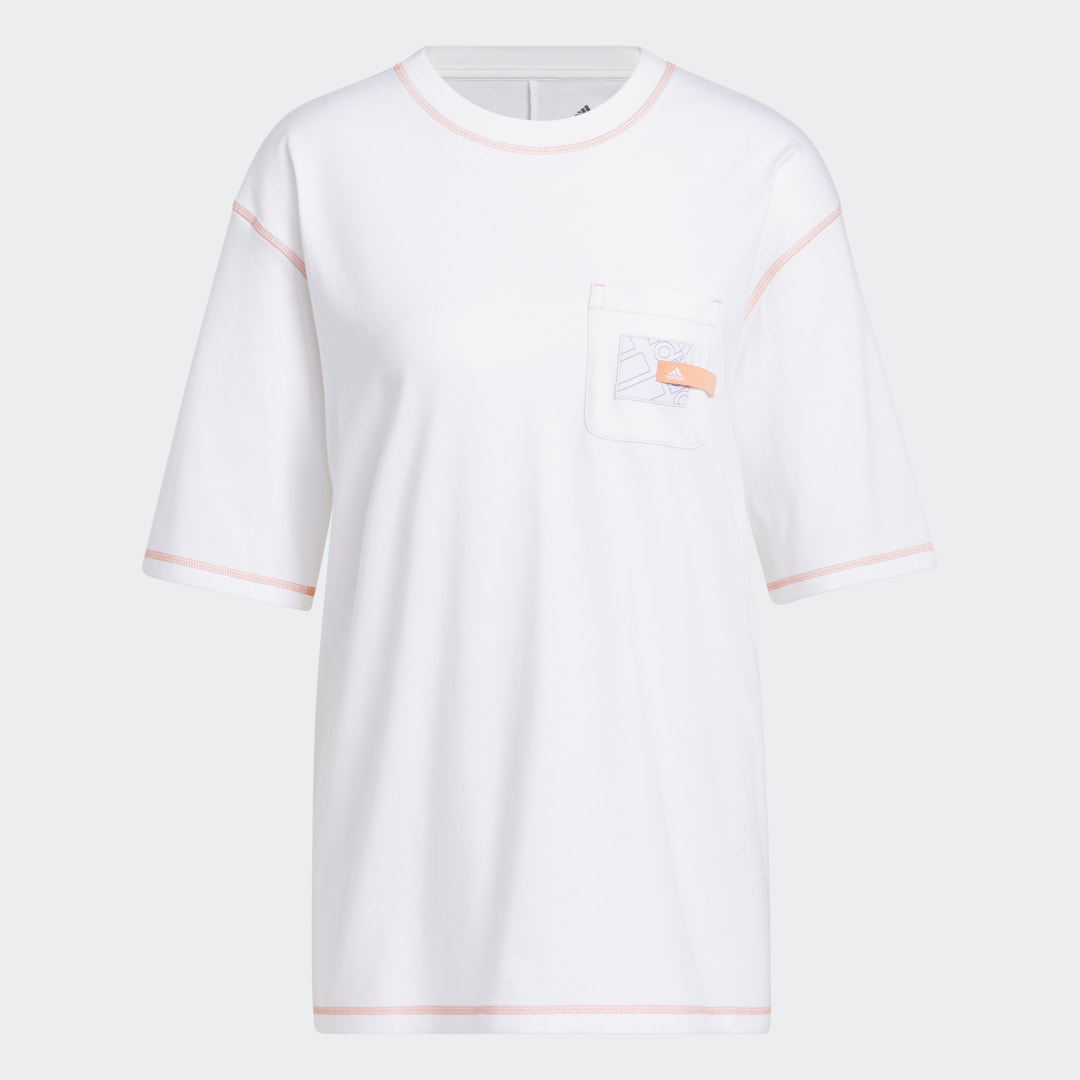 Тениска adidas Performance Boyfriend Pocket Tee Бяло | IC1636, 0