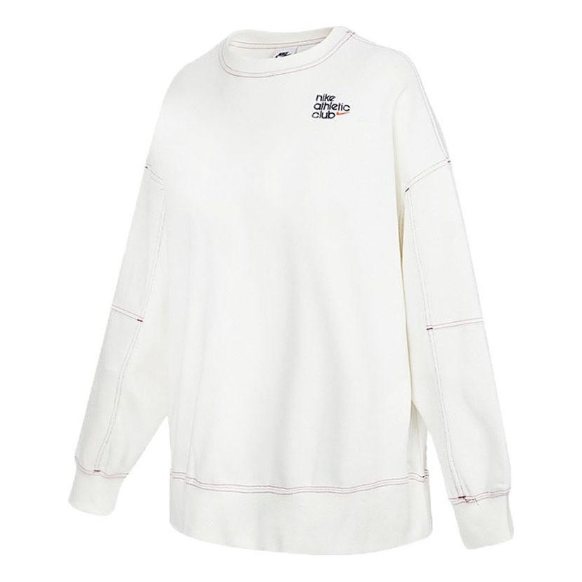 Пуловер Nike Athletic Club Fleece Sweatshirt Бяло | DQ9146-133, 0