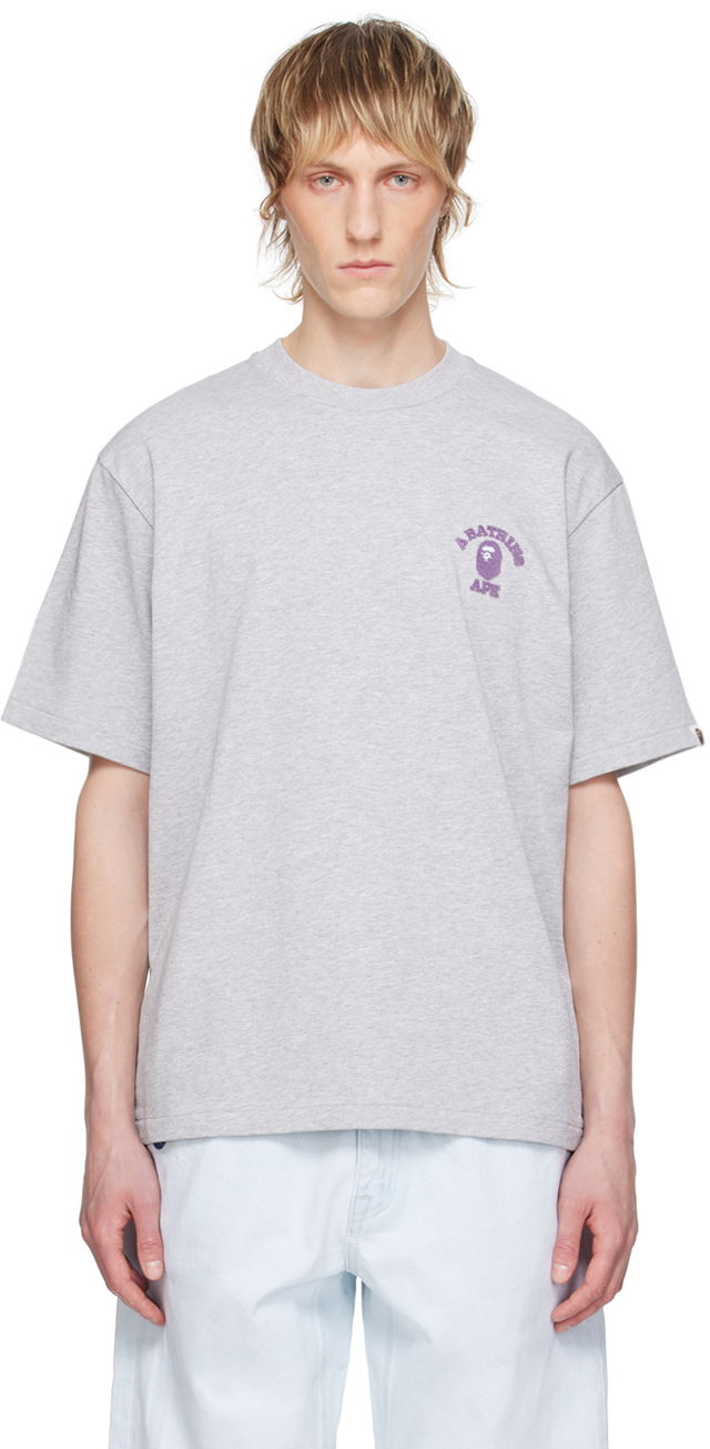 BAPE Gray College One Point T-Shirt