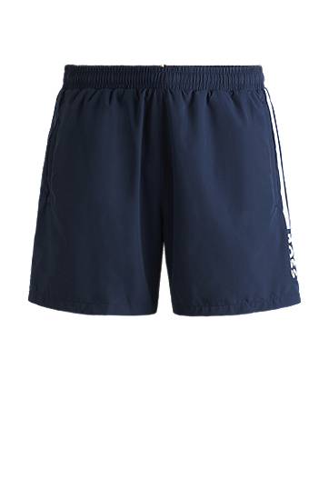 Striped Swim Shorts with Logo