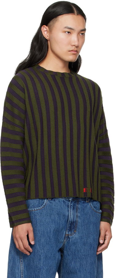 Пуловер Eckhaus Latta Eckhaus Latta Striped Cropped Sweater Лилаво | 8026-EL-PF25-M, 1