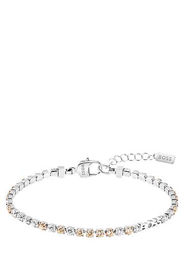 Гривна BOSS BOSS Tennis Bracelet with Clear and Champagne Crystals Металик | 1580633, 0