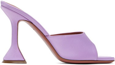 Аксесоари Amina Muaddi Amina Muaddi Lupita Slipper Heeled Sandals Лилаво | LUPITA SLIPPER CL SATIN, 0