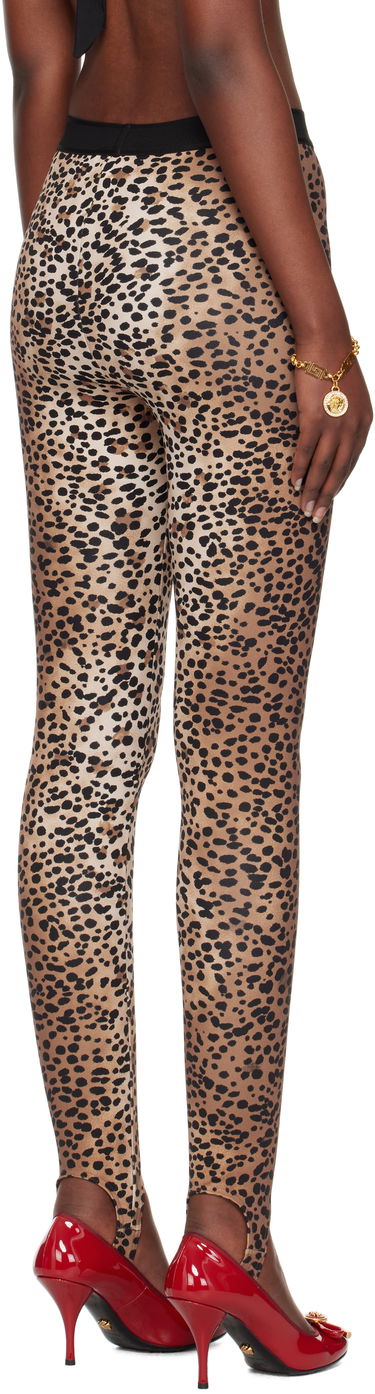 Клинове Versace Versace Leopard Print Stirrup Leggings Кафяво | 1015879_1A13676_5N540, 2