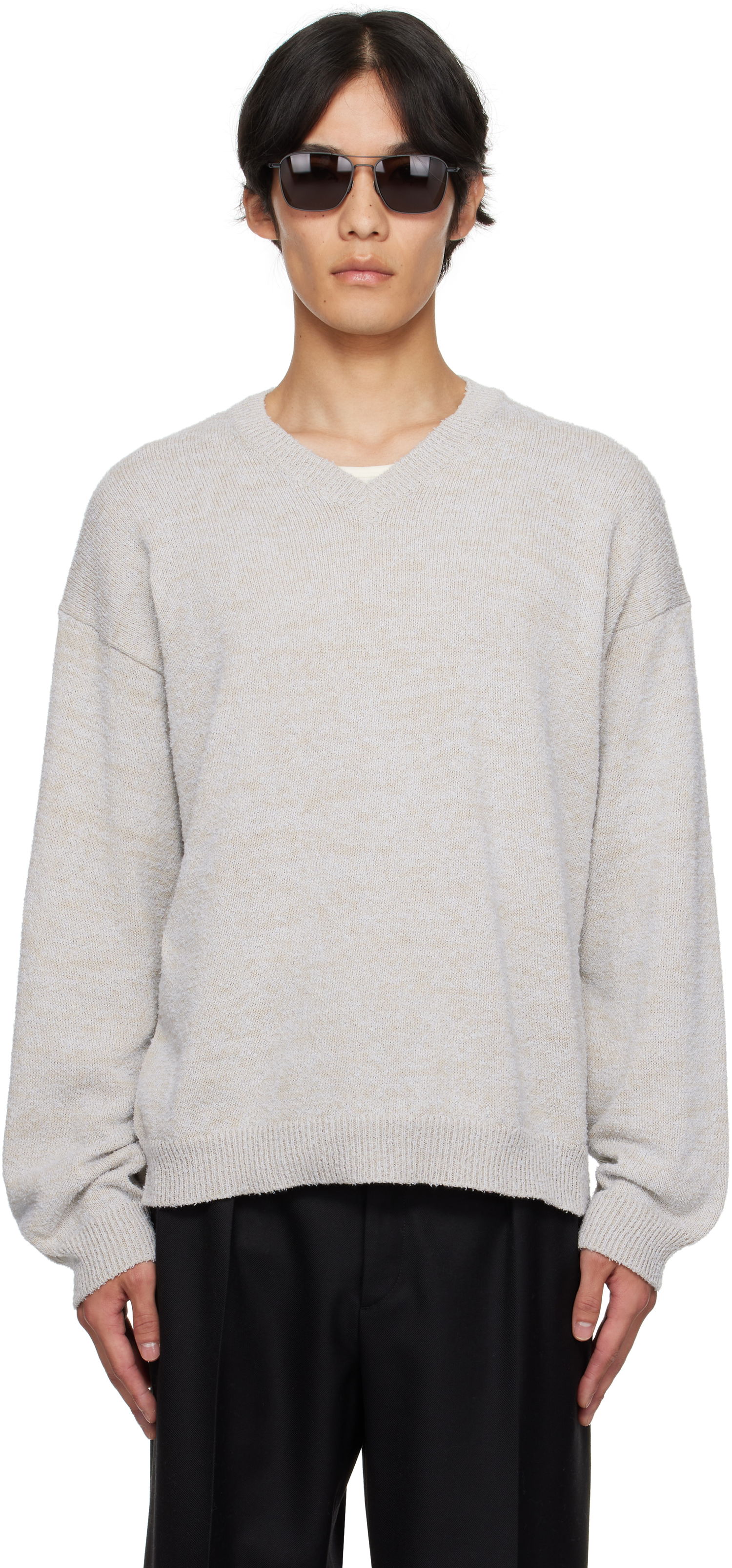 Пуловер Maison Margiela Maison Margiela V-Neck Sweater Сиво | S50HN0019 M13152, 0