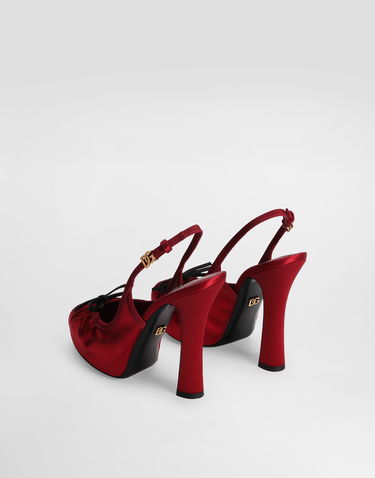 Кецове и обувки Dolce & Gabbana Dolce & Gabbana Satin Slingbacks with Bow Detail Червено | CG0927AD1608S652, 2