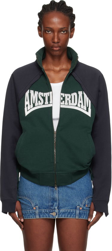 Суитчър VETEMENTS Vetements 'Amsterdam' Patched Zip-Up Sweatshirt Тъмно синьо | UH76ZU760EN, 0