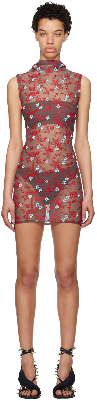 Pокля Ottolinger Ottolinger Embroidered Mesh Mini Dress Сиво | 1901302, 0