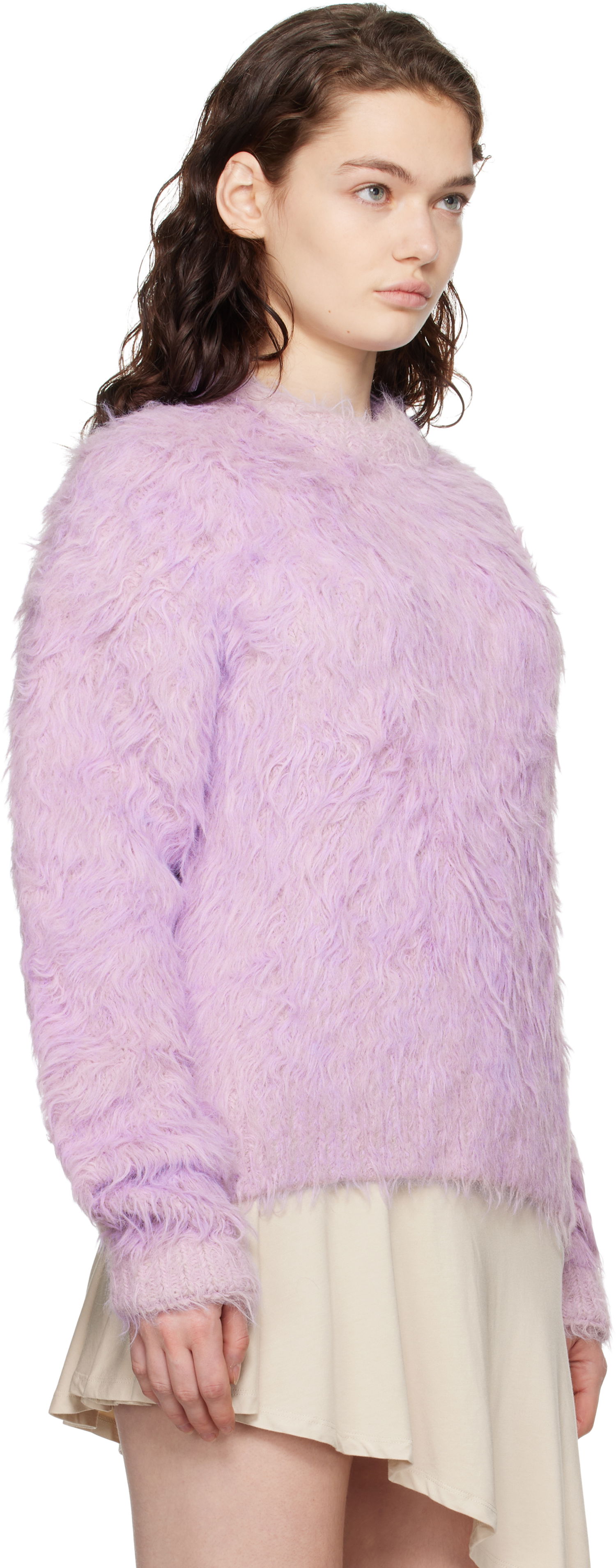 Пуловер Acne Studios Acne Studios Textured Knit Sweater Лилаво | A60554-, 1