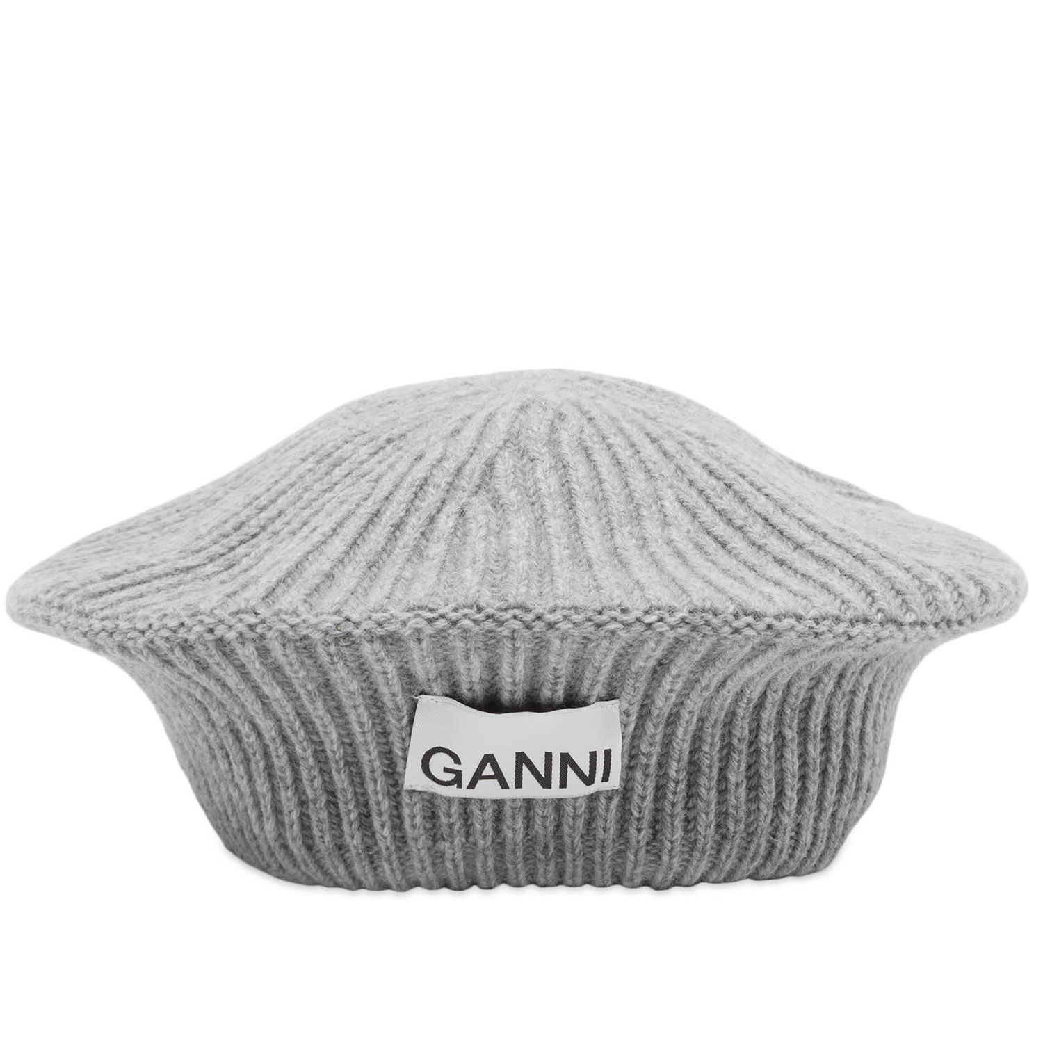 Барета GANNI Structured Rib Knit Beret Сиво | A4430-921, 0