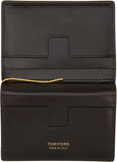 Портфейл Tom Ford Tom Ford Nubuck Folding Money Clip Card Holder Кафяво | Y0340-LCL449G, 4