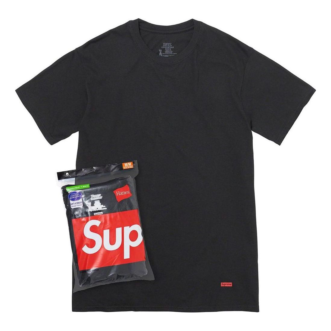 Тениска Supreme Tagless T-Shirt 3 Pack by Hanes Черно | SUP-SS23-017, 0