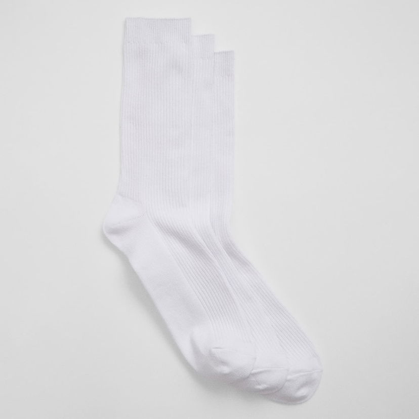 Чорапи GAP Basic Crew Socks 3-Pack Optic White V6 Бяло | 733789-03