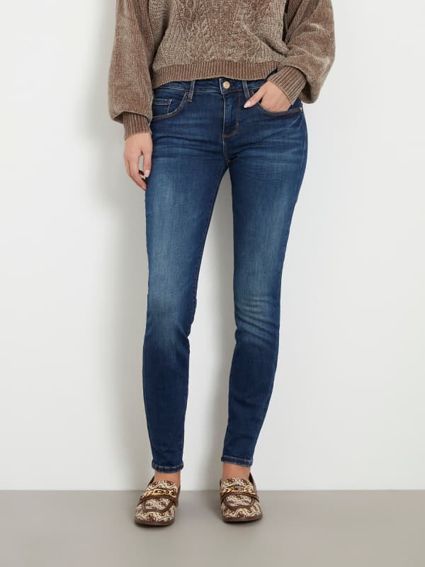 Дънки GUESS Mid Rise Skinny Denim Pant Тъмно синьо | W2YA99D4Q03, 0