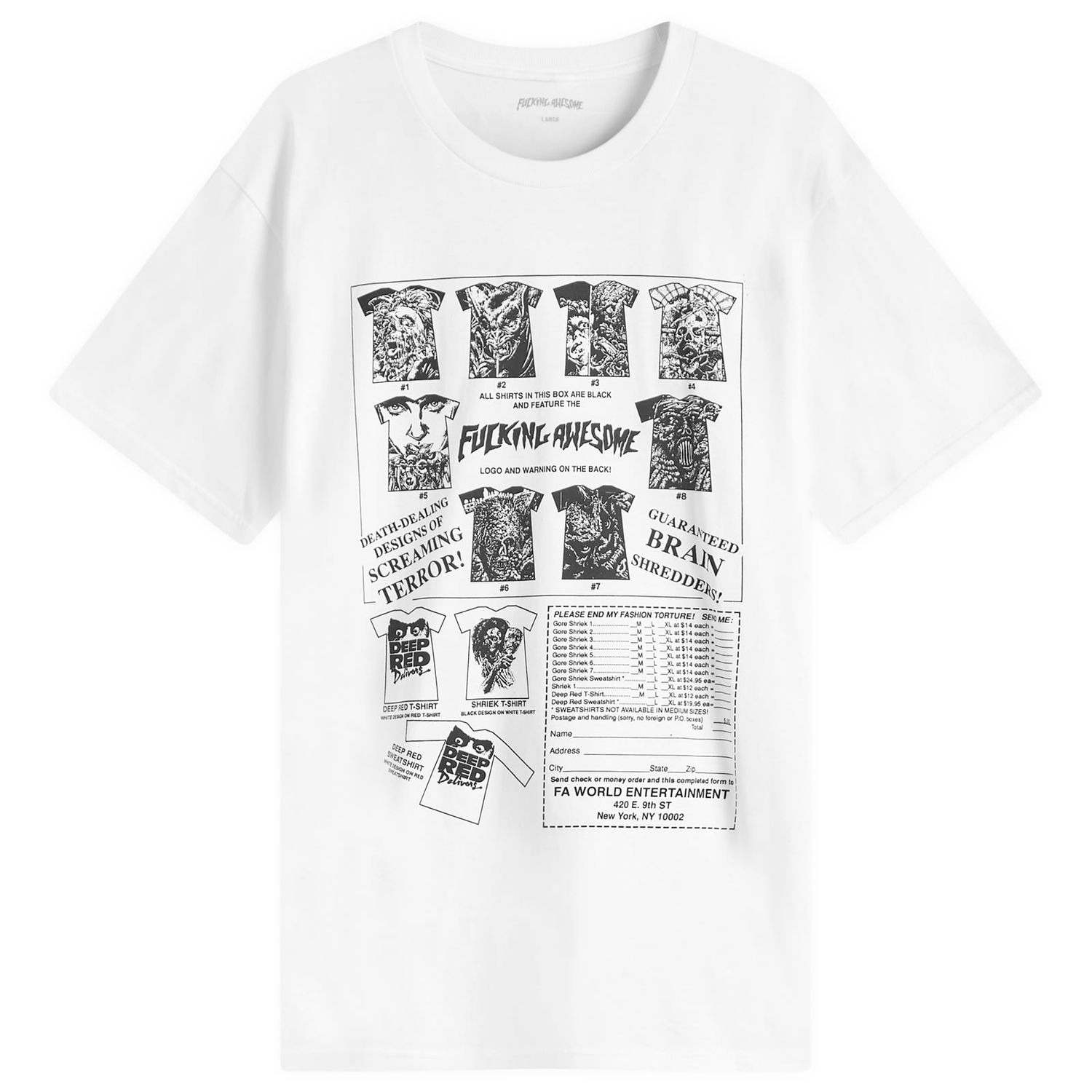 Тениска Fucking Awesome Gore Shriek Graphic T-Shirt Бяло | FA1994-WHT, 1