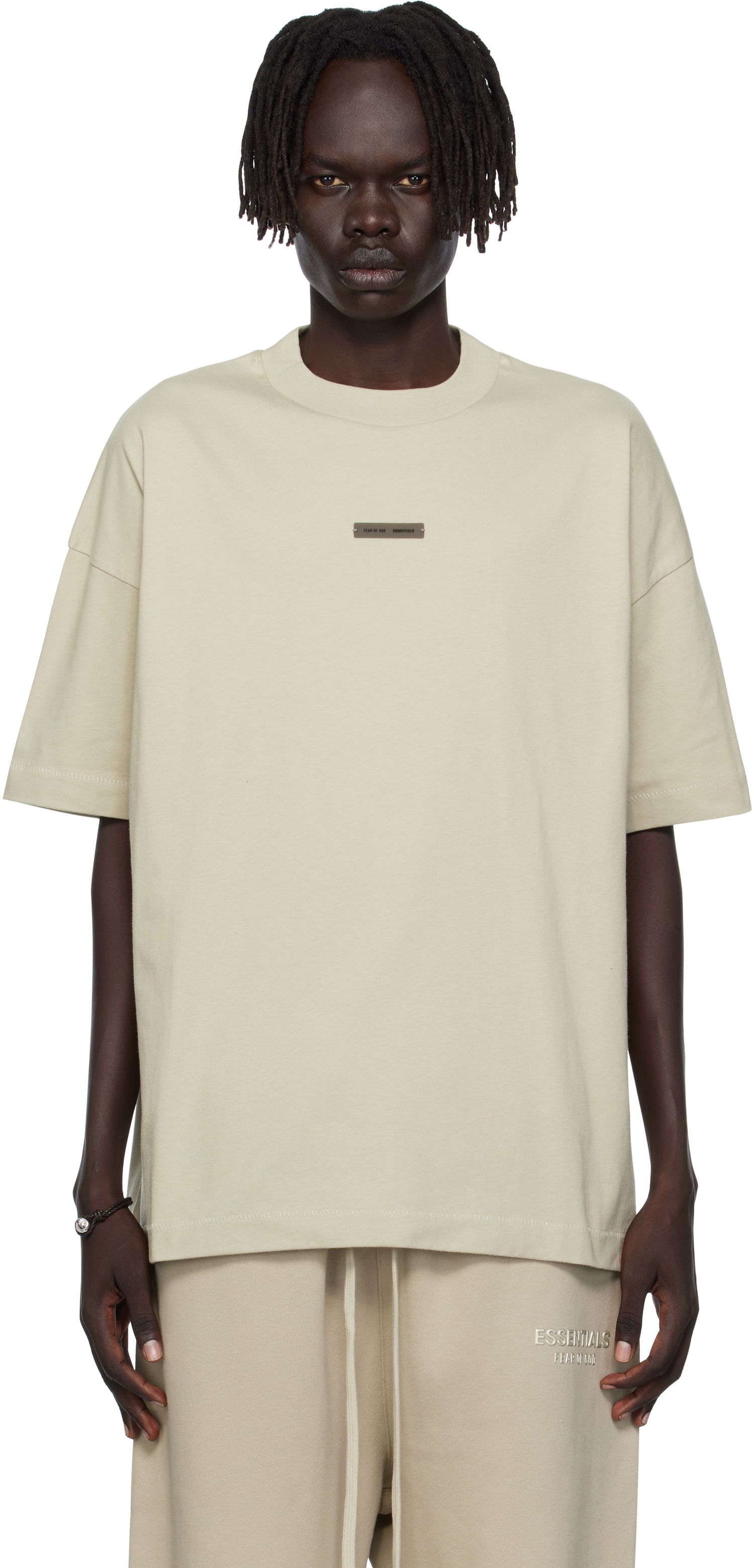 Тениска Fear of God ESSENTIALS Classic Fit T-Shirt Бежово | 125SP254196F, 0