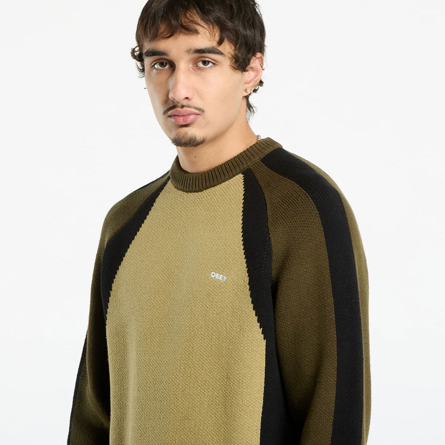 Суитчър OBEY Raglan Crew Neck Sweater Mermaid Green Multi Зелено | 151000116-MMG, 1